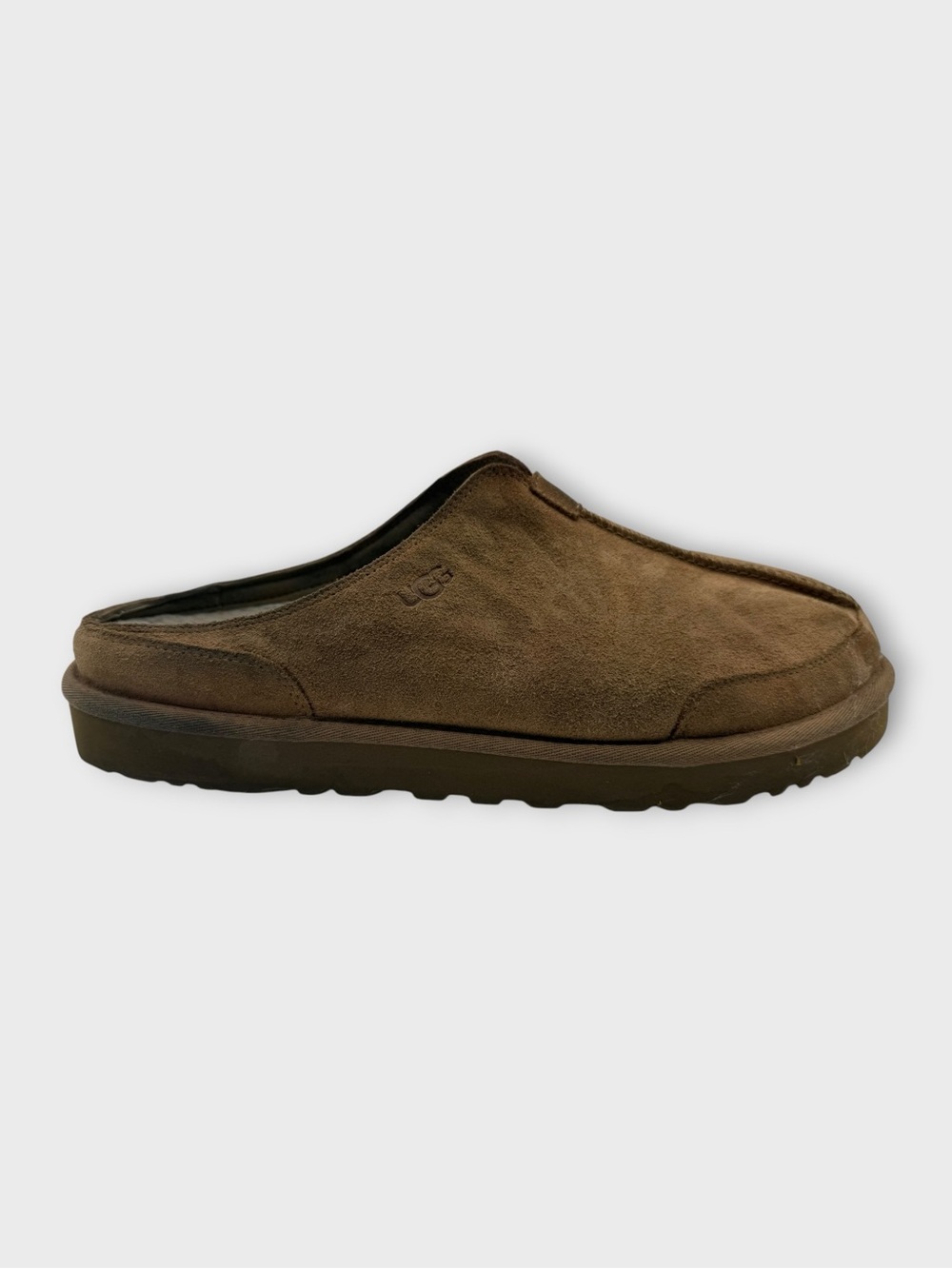 UGG Mens Marcman Fur Lined Suede Slip On Clog Size 12 Style Fair Condition